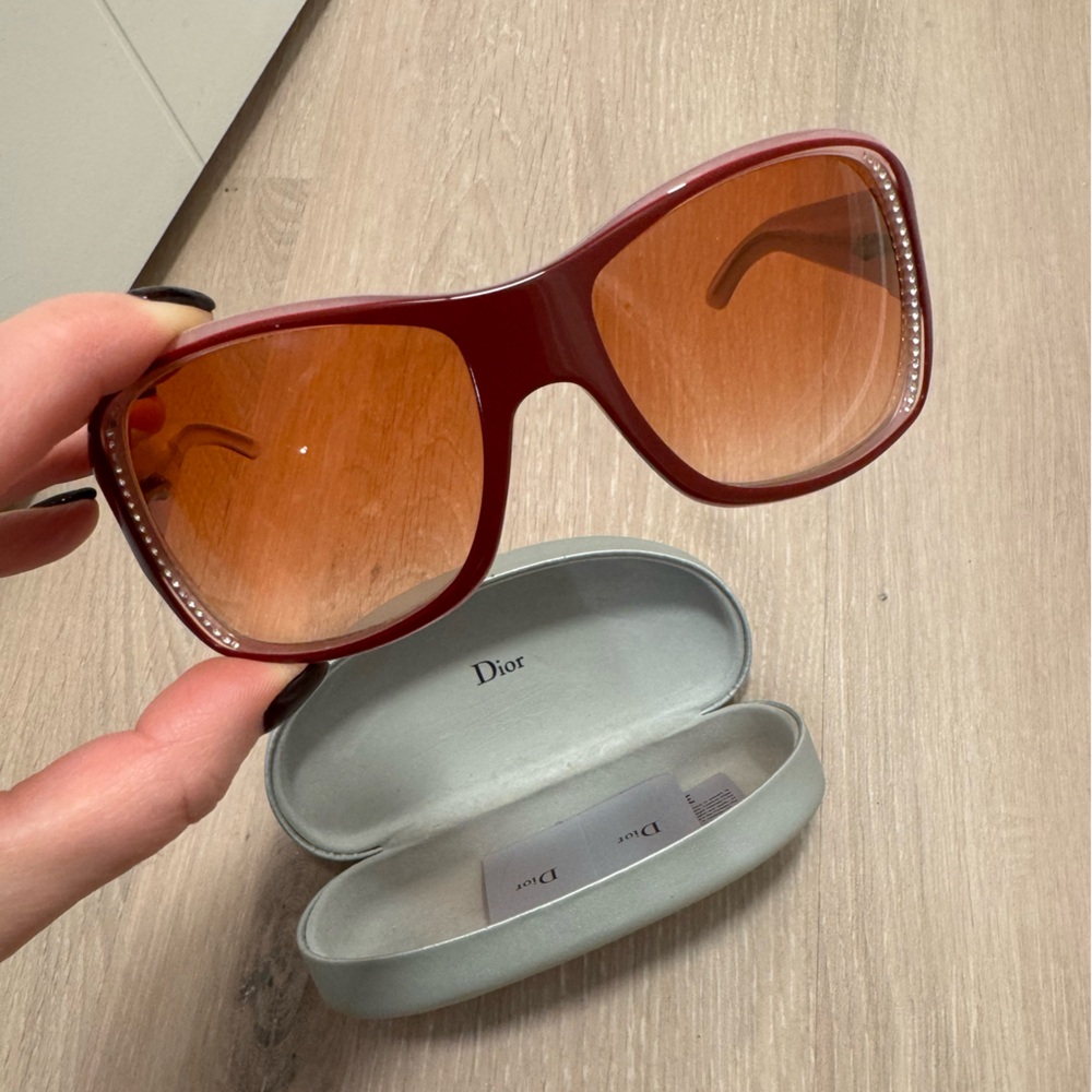 Dior Burgundy Sunglasses with Case